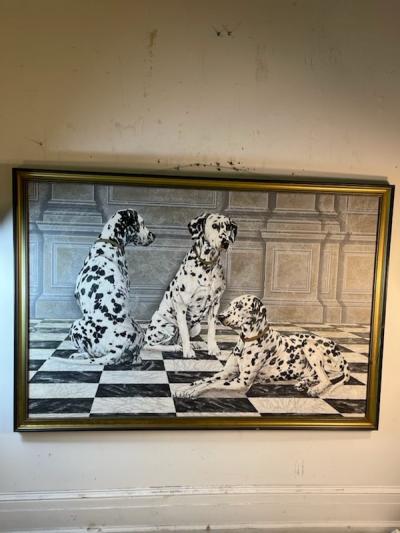 TRIO OF DALMATIANS MODERN GUSTAVIAN PAINTING