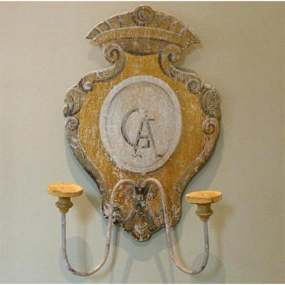 TUSCAN HAND PAINTED 2 LITE WALL SCONCES FROM SIENA ITALY
