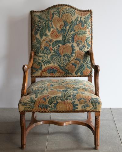 TWO 18TH CENTURY REG NCE PERIOD FRENCH ARMCHAIRS
