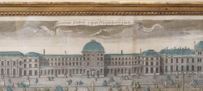 TWO EXCEPTIONAL LARGE 18TH CENTURY COPPER PLATE ENGRAVINGS OF PARIS