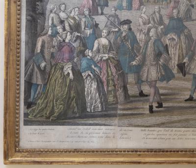 TWO EXCEPTIONAL LARGE 18TH CENTURY COPPER PLATE ENGRAVINGS OF PARIS