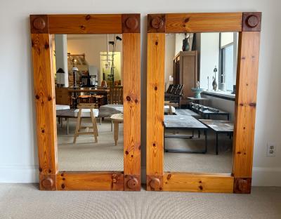 TWO FRENCH OAK MIRRORS