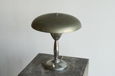 Table Lamp in Patinated and Chrome Plated Brass 1950s