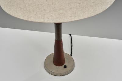 Table Lamp with Brass and Wood Stem Denmark ca 1960s