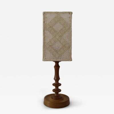Table Lamp with Embroidered N vers m Shade Sweden 1960 1970