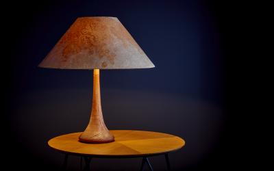 Table Lamp with Paper Shade by Marianne Koplin Germany 1970s