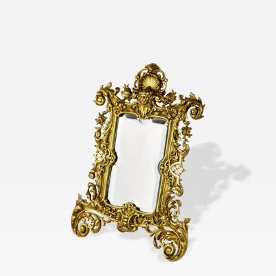 Table Mirror In Gilt Bronze Frame Neo Rococo Style Western Europe