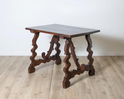 Table With Lyre Legs In Solid Walnut