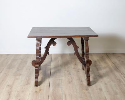 Table With Lyre Legs In Solid Walnut