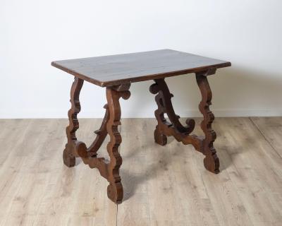 Table With Lyre Legs In Solid Walnut