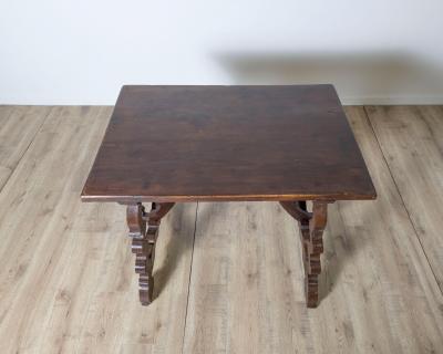 Table With Lyre Legs In Solid Walnut