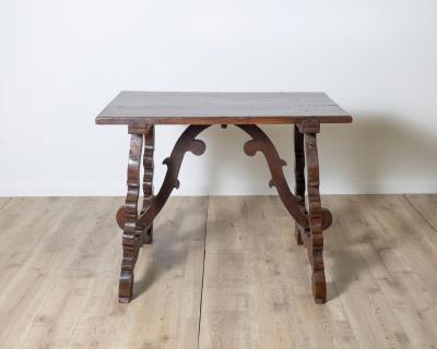Table With Lyre Legs In Solid Walnut