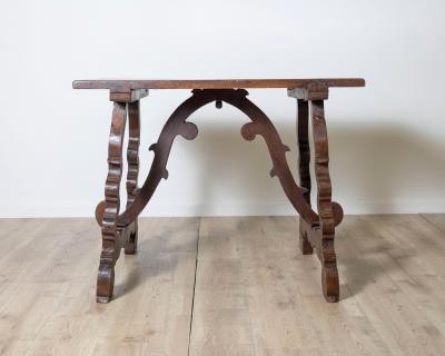 Table With Lyre Legs In Solid Walnut