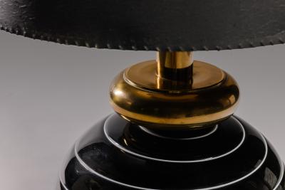 Table lamp in black Murano glass Italy late 1970s