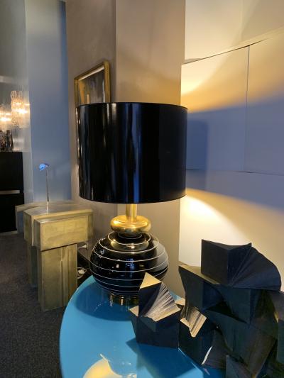 Table lamp in black Murano glass Italy late 1970s
