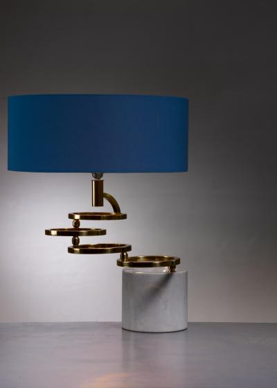 Table lamp in marble and brass