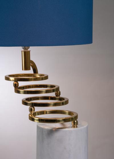 Table lamp in marble and brass