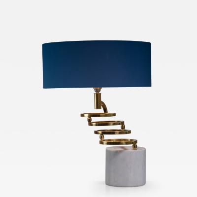 Table lamp in marble and brass