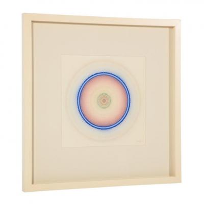 Tadasky Tadasuke Kuwayama Tadasky Acrylic Painting on Paper Op Art Geometric Blue Pink Signed