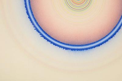 Tadasky Tadasuke Kuwayama Tadasky Acrylic Painting on Paper Op Art Geometric Blue Pink Signed