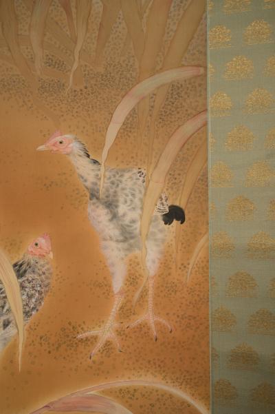 Taguchi Koki Scroll Chickens in the Millet By Taguchi Koki