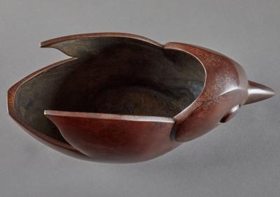 Taisho Bronze Flower Container