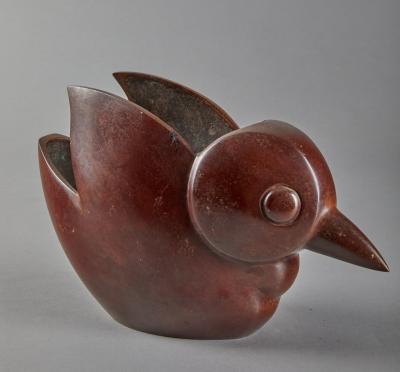 Taisho Bronze Flower Container