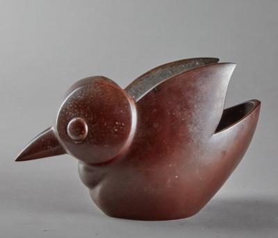 Taisho Bronze Flower Container
