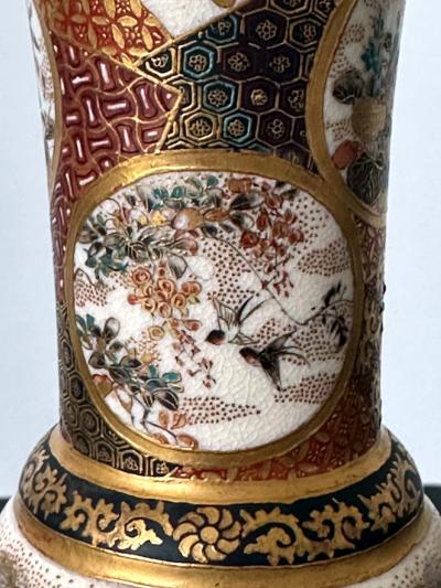 Taizan Yohei Fine Trumpet Satsuma Vase by Taizan Yohei