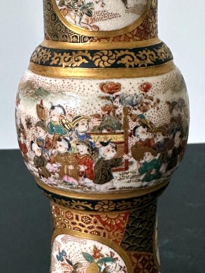 Taizan Yohei Fine Trumpet Satsuma Vase by Taizan Yohei