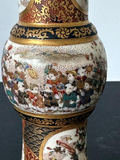 Taizan Yohei Fine Trumpet Satsuma Vase by Taizan Yohei