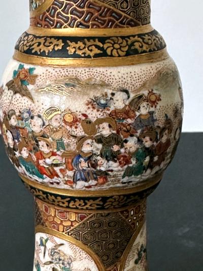 Taizan Yohei Fine Trumpet Satsuma Vase by Taizan Yohei