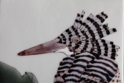 Takegoshi Jun Rectangular Vase with Crested Kingfishers ca 2000