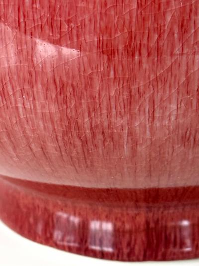 Tall Antique Chinese Langyao Red Ceramic Vase Qing Qianlong Mark