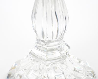 Tall Antique Signed Saint Louis Cut Crystal Lustres Candlestick with Shade