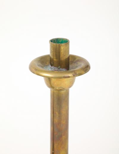 Tall Art Deco Brass Candlesticks