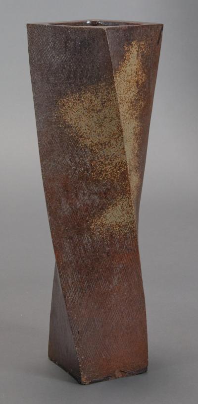 Tall Bizen Twisted Vase