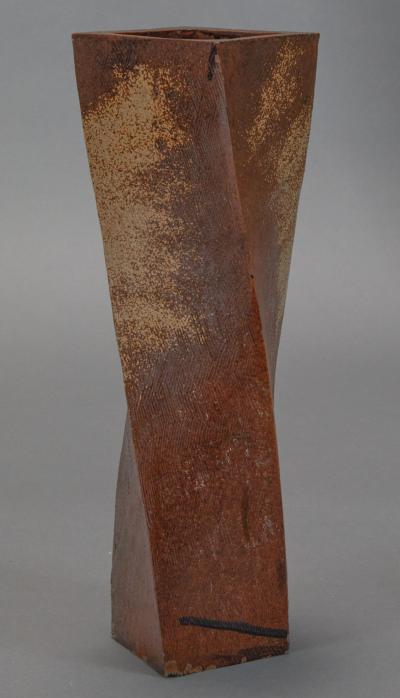Tall Bizen Twisted Vase