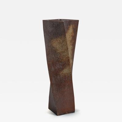 Tall Bizen Twisted Vase