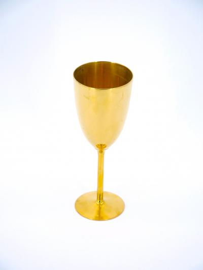 Tall English Sheffield Gilt wine Water Goblets Service 14 People