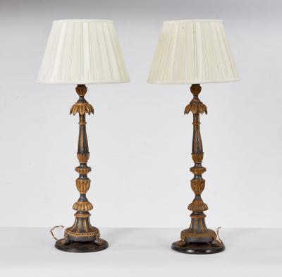 Tall Fluted Italian Lamps