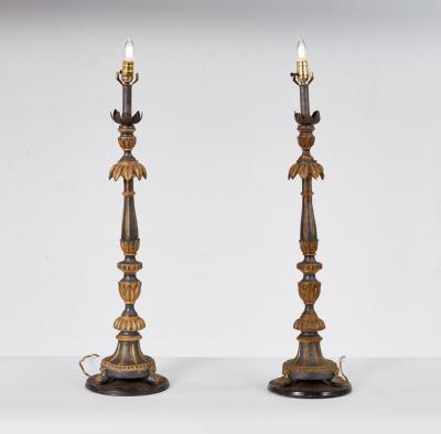 Tall Fluted Italian Lamps