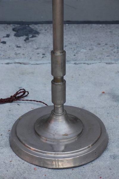 Tall French Art Deco Chrome Floor Lamp