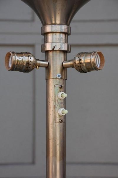 Tall French Art Deco Chrome Floor Lamp