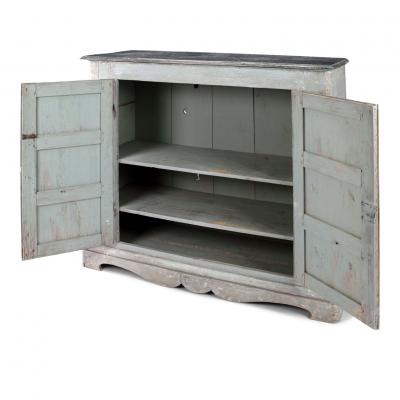 Tall Gray Painted Swedish Buffet