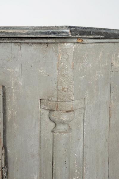 Tall Gray Painted Swedish Buffet