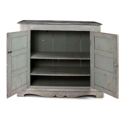 Tall Gray Painted Swedish Buffet
