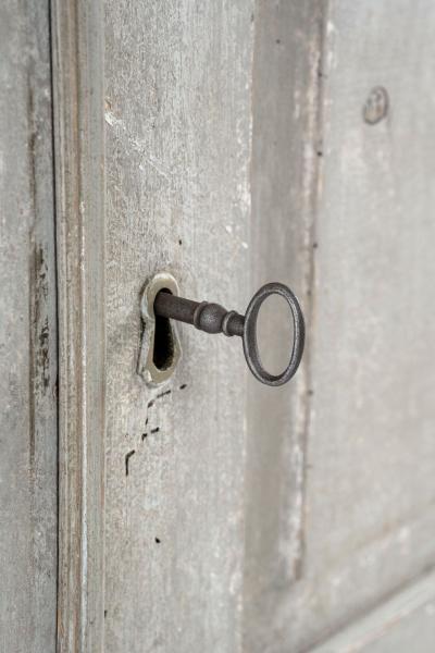 Tall Gray Painted Swedish Buffet
