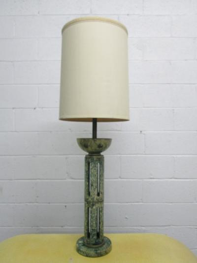Tall Green Italian Marble Lamp