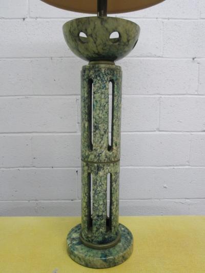 Tall Green Italian Marble Lamp